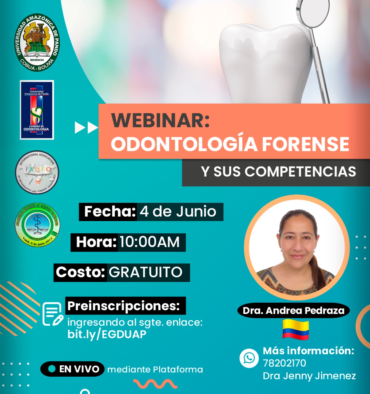 WEBINAR: "ODONTOLOGÍA FORENSE Y SUS COMPETENCIAS"